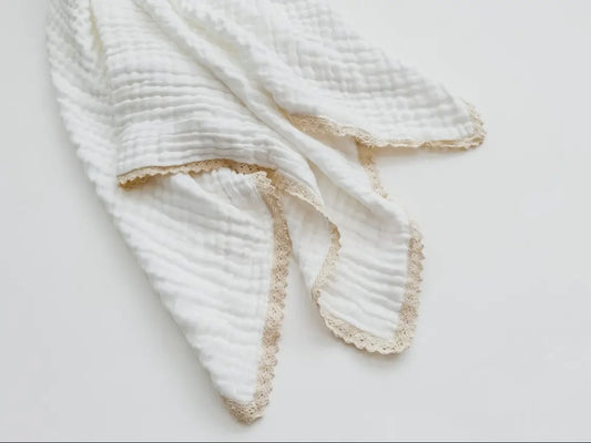Lace Trim Muslin Blanket