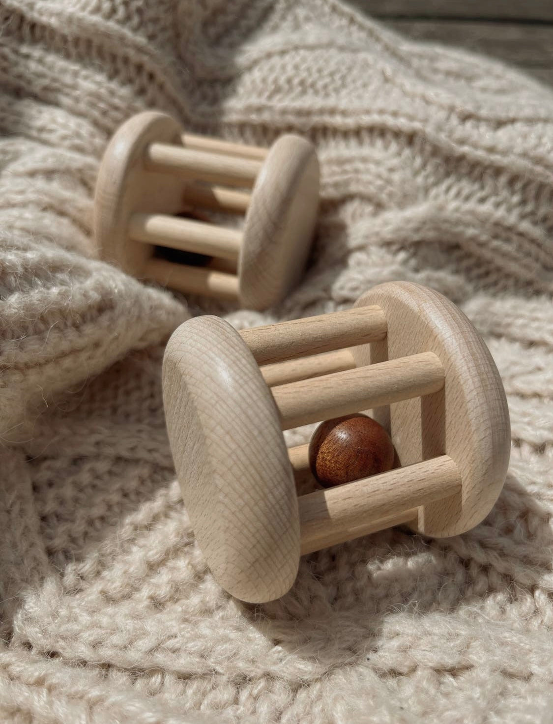 Little Wooden Rattle Roller Toy